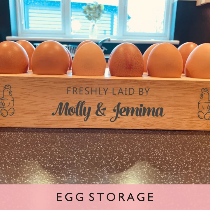 A selection of personalised egg storage boxes from GQGifts